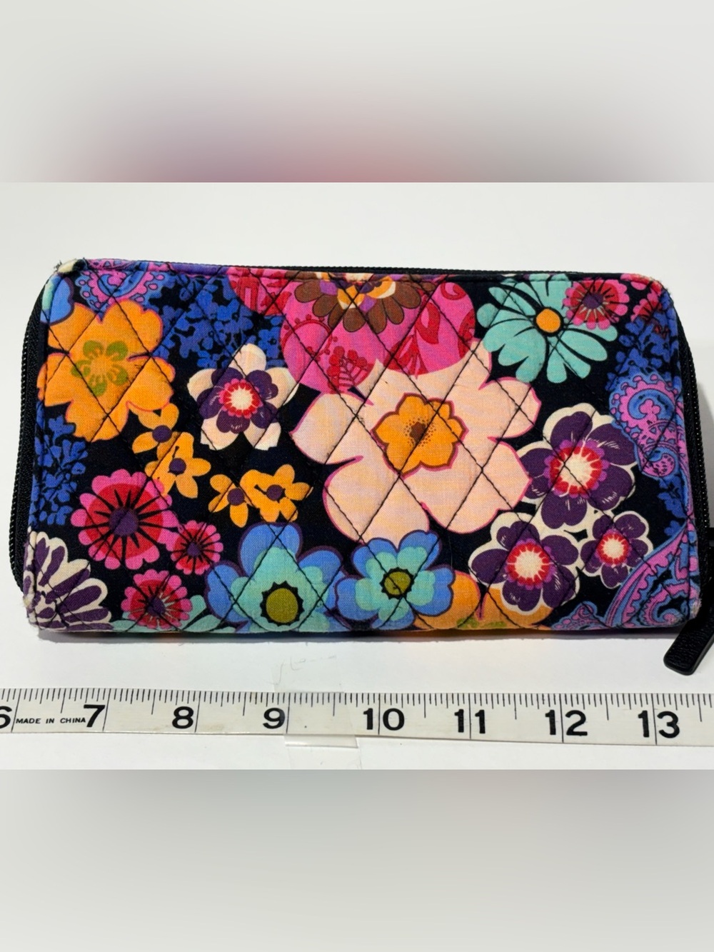 Vera Bradley zip-around accordion wallet in "Floral Fiesta"